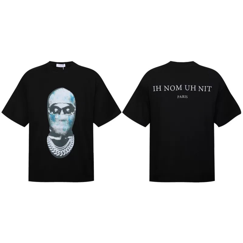 IH NOM UH NIT Graphic Masked Portrait Tee - Black