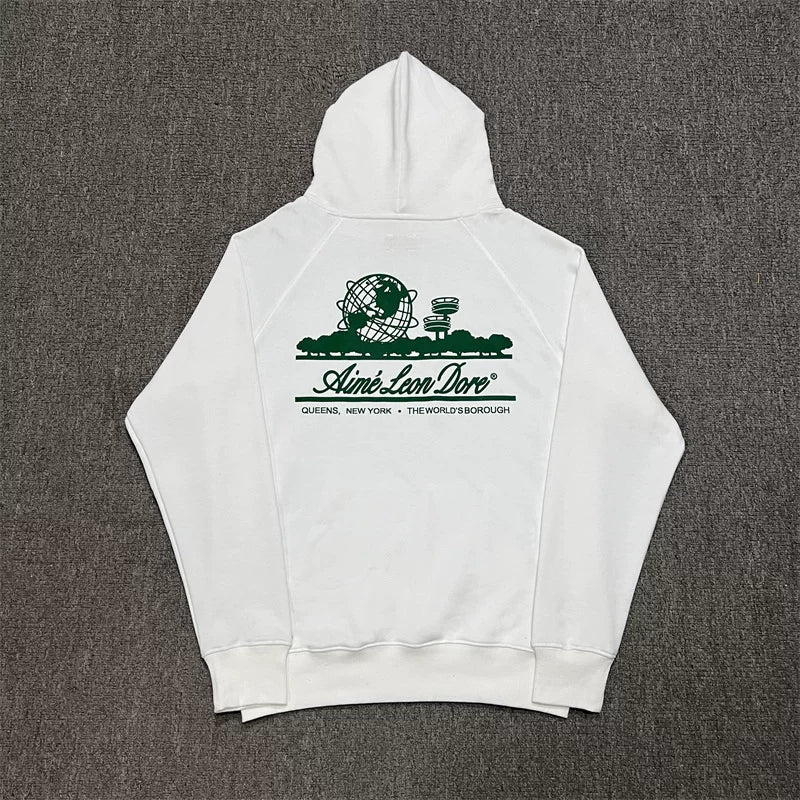 Aimé Leon Dore World Graphic Hoodie - White