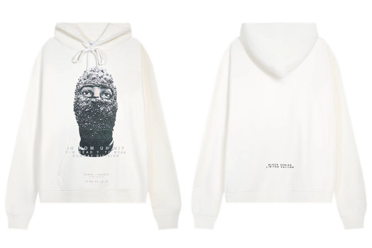 IH NOM UH NIT Rhinestone Mask Hoodie - Off-White