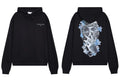 IH NOM UH NIT Blue Floral Mask Back Print Hoodie - Black