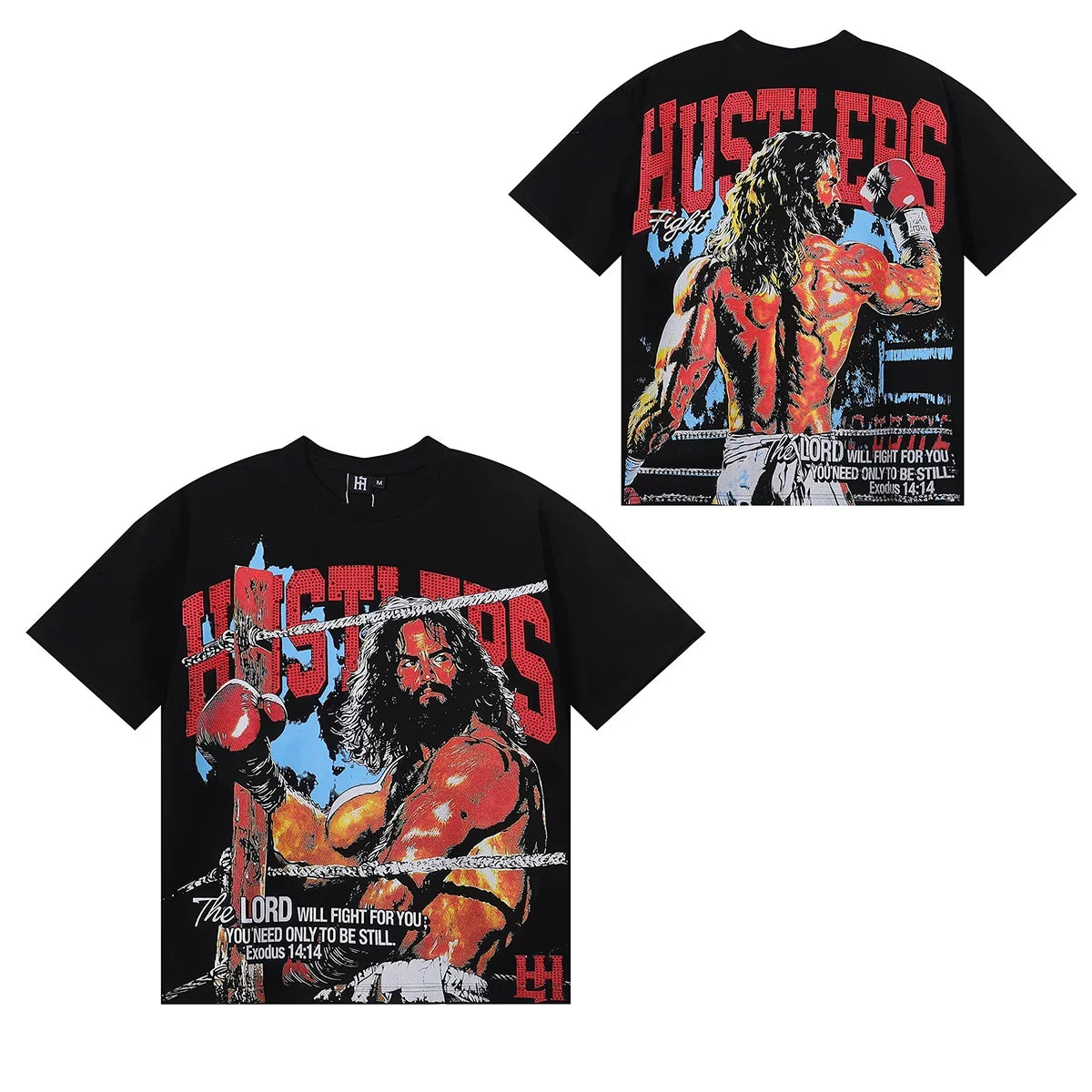 Life Hustlers Boxer Fighter Graphic Tee - Black