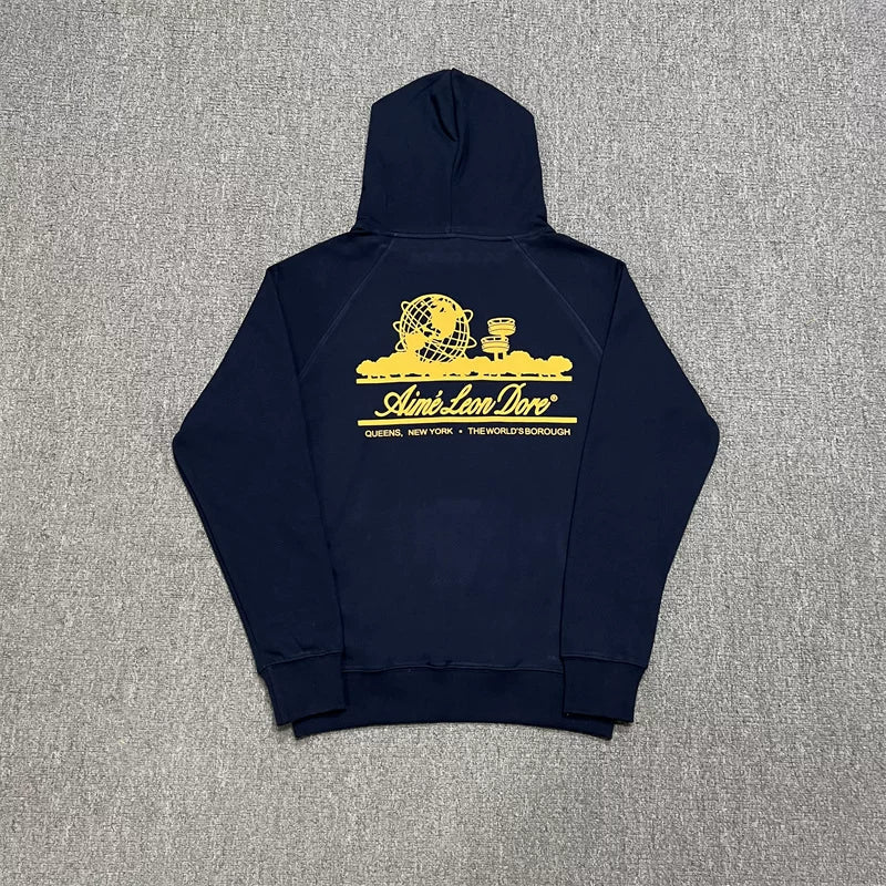 Aimé Leon Dore World Graphic Hoodie - Navy