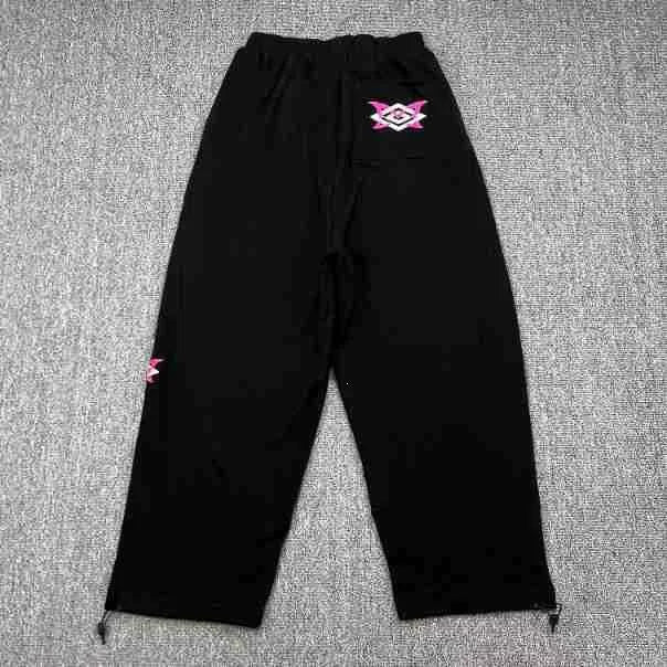 Mertra Monogram Lined Straight-Leg Sweatpants - Black/Pink
