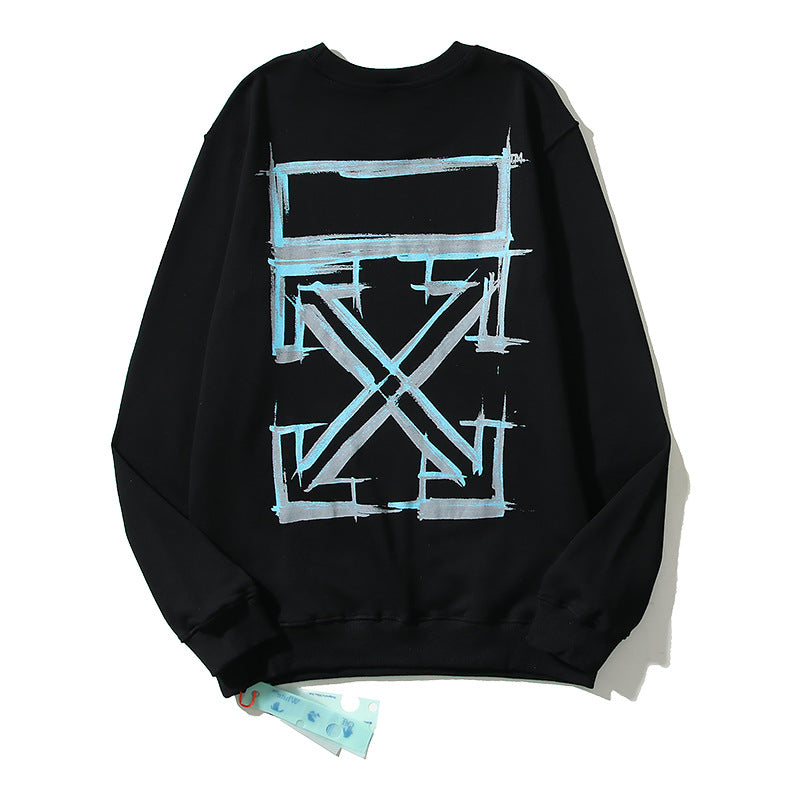 Off-White Black Blue Blueprint Arrow Crewneck Sweatshirt