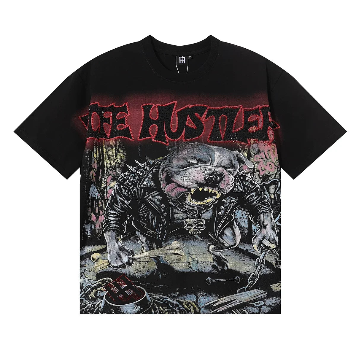 Life Hustlers Pitbull Graphic Tee - Black