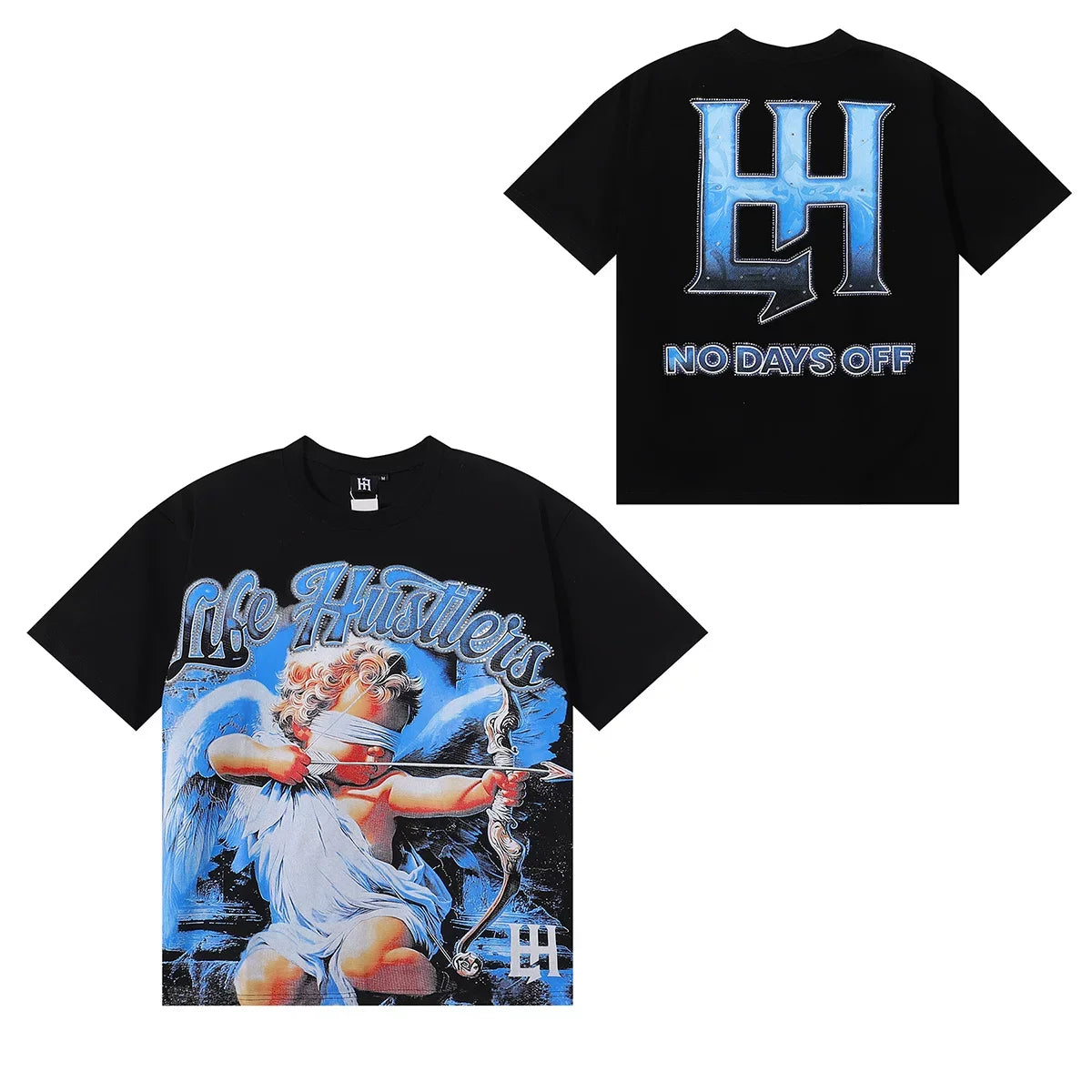 Life Hustlers Cupid Archer Graphic Tee - Black (Blue Edition)