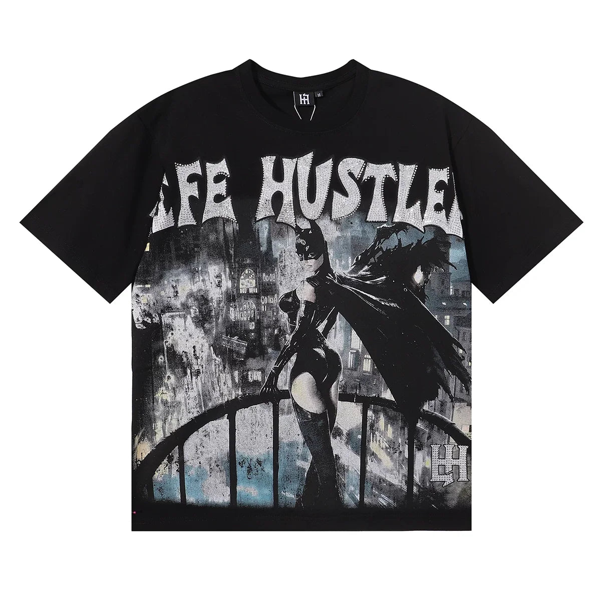 Life Hustlers Vintage Graphic Tee - Black (Bat Edition)