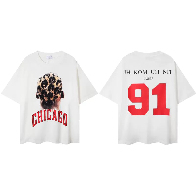 IH NOM UH NIT Chicago 91 Rodman Braids Graphic Tee - Off-White