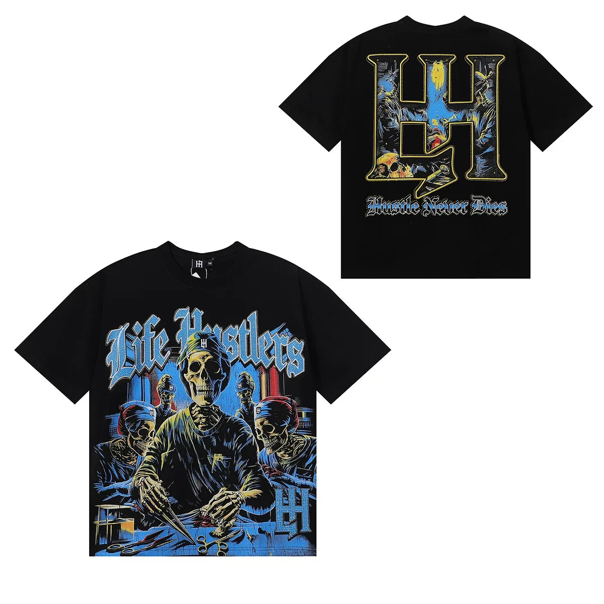 Life Hustlers Skeleton Wolverine Graphic Tee - Black