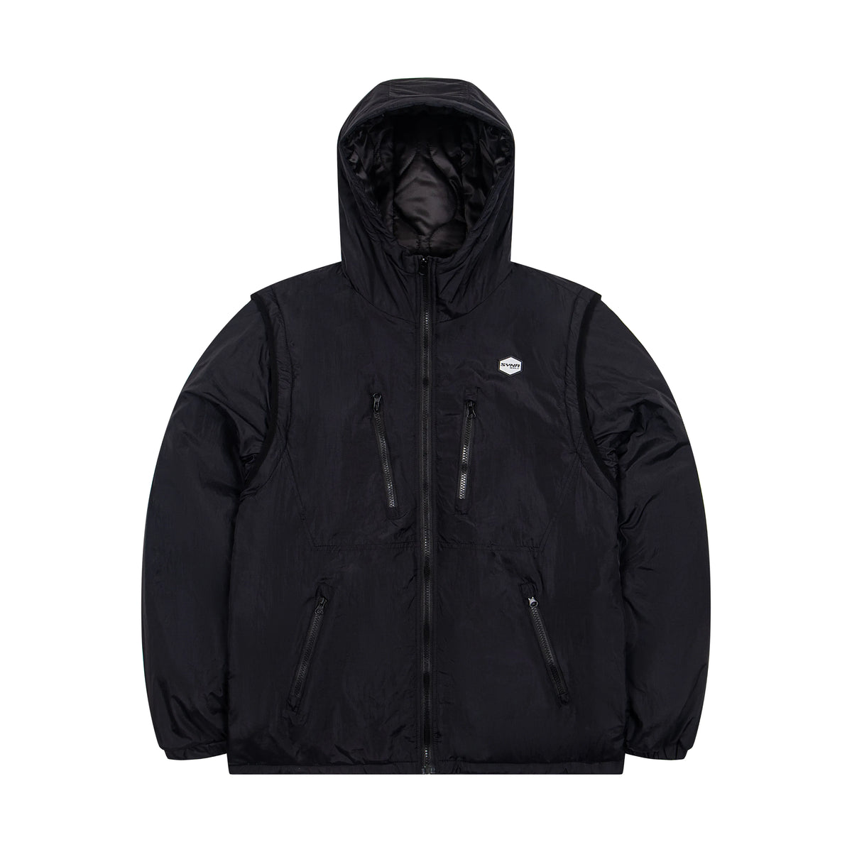Aimé Leon Dore Convertible Hooded Puffer Jacket - Black